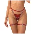 Obsessive Inferro - harness para coxa com correntes - efeito couro vermelho