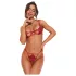 Obsessive Luise - conjunto de lingerie de 2 peças com tulipas (vermelho)