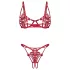Obsessive Luise - conjunto de lingerie de 2 peças com tulipas (vermelho)