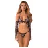 Obsessive Addia - conjunto em rede com estampado de leopardo - L/XL