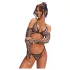 Obsessive Addia - conjunto em rede com estampado de leopardo - L/XL