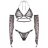 Obsessive Addia - conjunto em rede com estampado de leopardo - L/XL