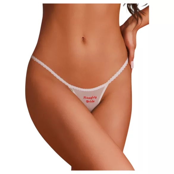 Obsessive Weddya Bride - tanga aberta (branca) - L/XL