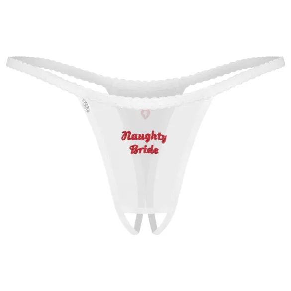 Obsessive Weddya Bride - tanga aberta (branca) - L/XL