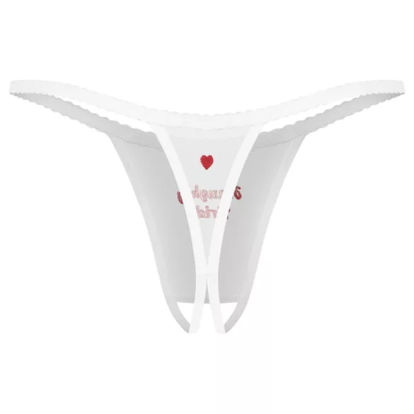 Obsessive Weddya Bride - tanga aberta (branca) - L/XL