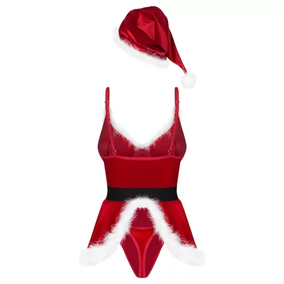 Obsessive Hot Santa - conjunto de fantasia de Mãe Natal de três peças para mulher (vermelho) - L/XL
