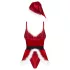 Obsessive Hot Santa - conjunto de fantasia de Mãe Natal de três peças para mulher (vermelho) - L/XL