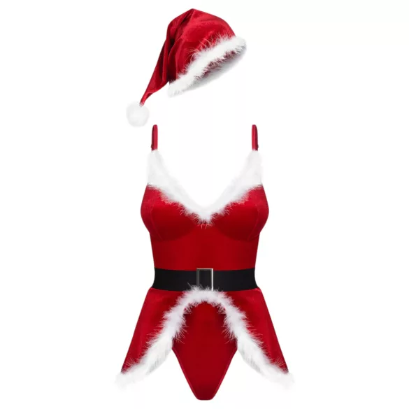 Obsessive Hot Santa - conjunto de fantasia de Mãe Natal de três peças para mulher (vermelho) - L/XL