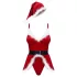 Obsessive Hot Santa - conjunto de fantasia de Mãe Natal de três peças para mulher (vermelho) - L/XL