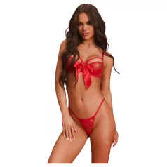   Obsessive Gifty - conjunto de lingerie sexy de duas peças para mulher (vermelho)