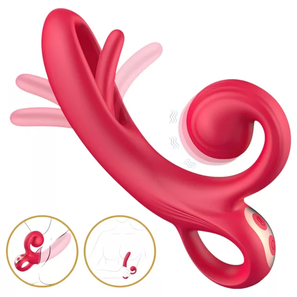 Sweet Play - vibrador clitóris com braço - silicone - vermelho