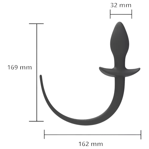 Erospace Wild Play - plug anal com cauda, para roleplay (preto)