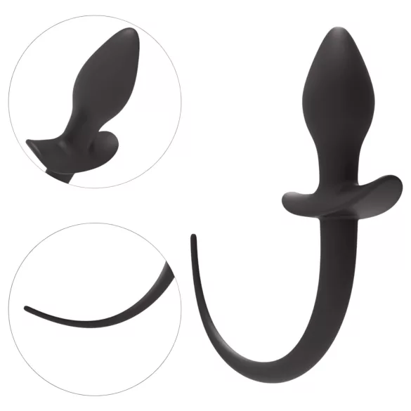 Erospace Wild Play - plug anal com cauda, para roleplay (preto)
