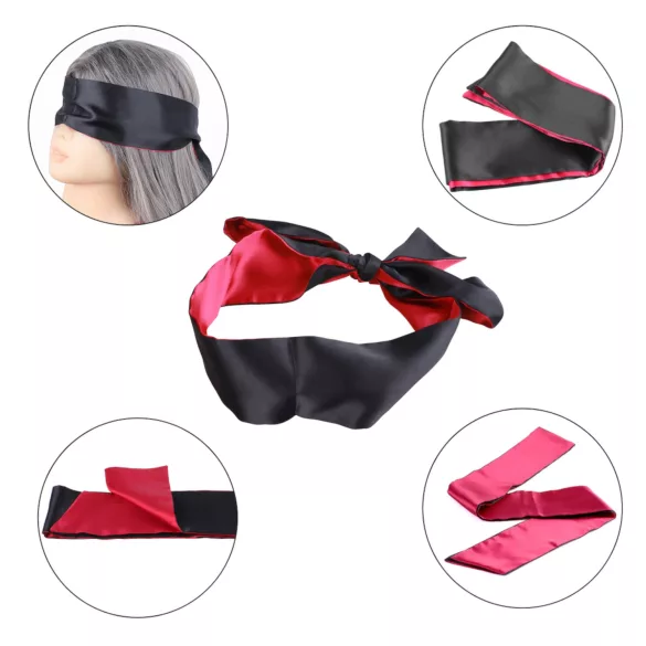 Wild Play - venda para olhos de cetim - preto e rosa