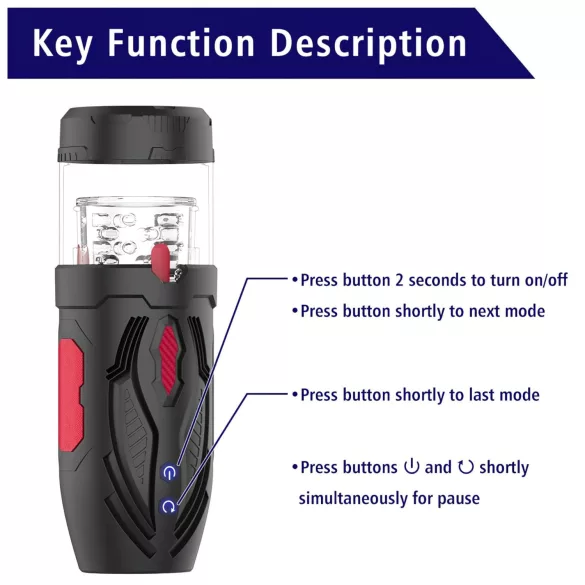 Men's Play - masturbador masculino rotativo impulsionador - preto