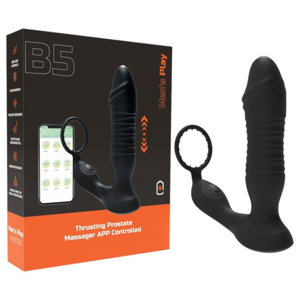 Men's Play - vibrador anal inteligente e empurrador (preto)