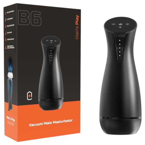 Men's Play - masturbador com sucção e vibração com função de aquecimento (preto)