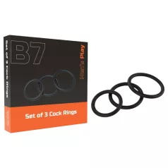   Men's Play - anel peniano - kit com 3 peças - silicone preto