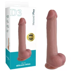  Erospace Natural Play - dildo de silicone 24 cm (cor de pele)