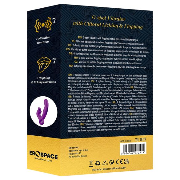 Sweet Play - vibrador ponto G com língua vibratória - silicone lilás