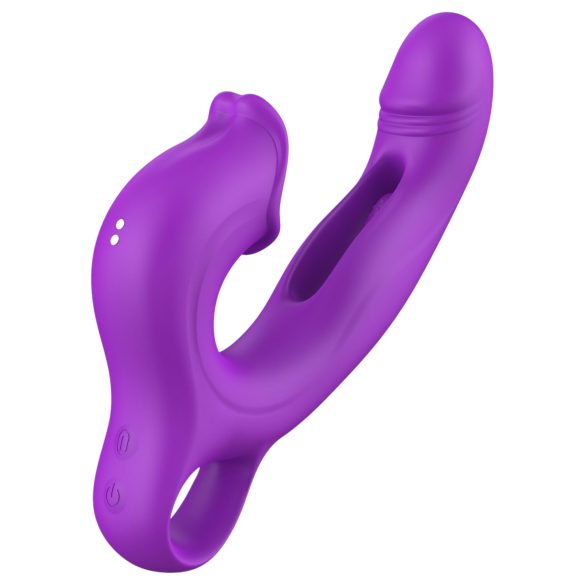 Sweet Play - vibrador ponto G com língua vibratória - silicone lilás