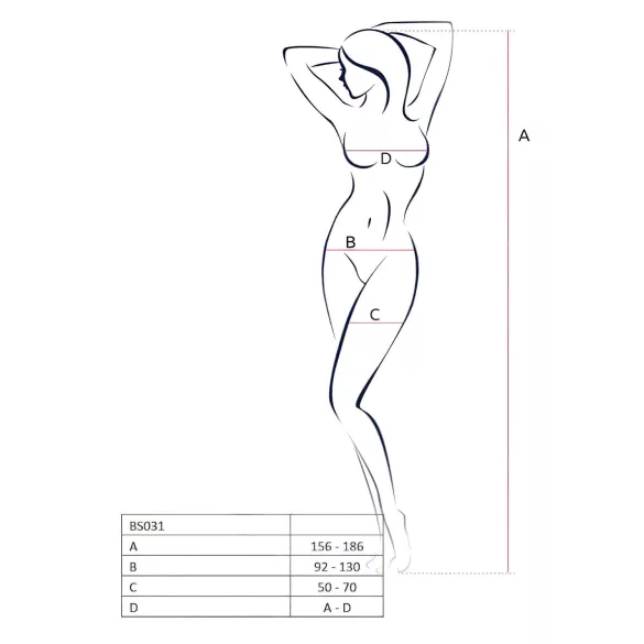 Passion BS031 - body aberto - preto - S-L