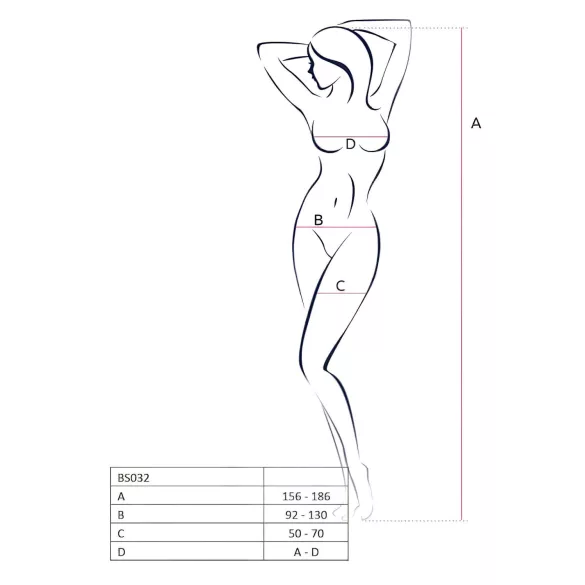 Passion BS032 - body arrastão aberto - vermelho - S-L