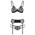 Conjunto de Lingerie Passion Floris – Preto - L/XL