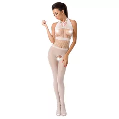   Passion BS048 - body aberto arrastão colarinho - branco - S-L