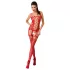 Passion - conjunto lingerie arrastão floral - vermelho - S-L