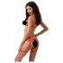 Conjunto de Arnês Decorativo Passion Magali - 3 Peças (Vermelho)