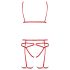 Conjunto de Arnês Decorativo Passion Magali - 3 Peças (Vermelho)