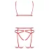 Passion Magali - conjunto de arnês corporal decorativo - 3 peças - vermelho