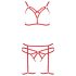 Conjunto de Arnês Decorativo Passion Magali - 3 Peças (Vermelho)