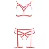 Passion Magali - conjunto de arnês corporal decorativo - 3 peças - vermelho
