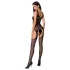 Passion BS057 - conjunto erótico arrastão ziguezague - preto - tamanho S-L