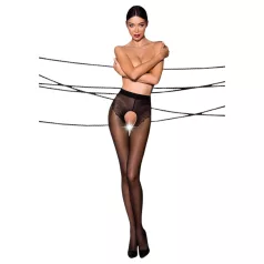 Passion Ti Open 006 - meia-calça aberta decorada - preto