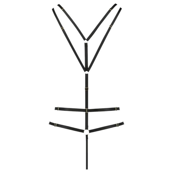 Passion Devil Cereja - Body com Arnês de Metal (preto) - L/XL