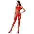 Passion BS079 - conjunto lingerie arrastão - vermelho - tamanho S-L