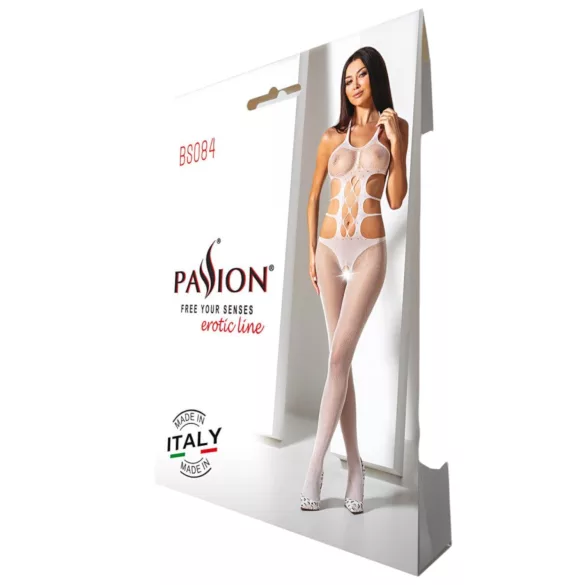 Passion BS084 - macacão sensual com amarração - branco (S-L)