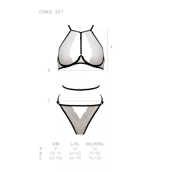 Passion Chika - conjunto de sutiã (creme) - L/XL