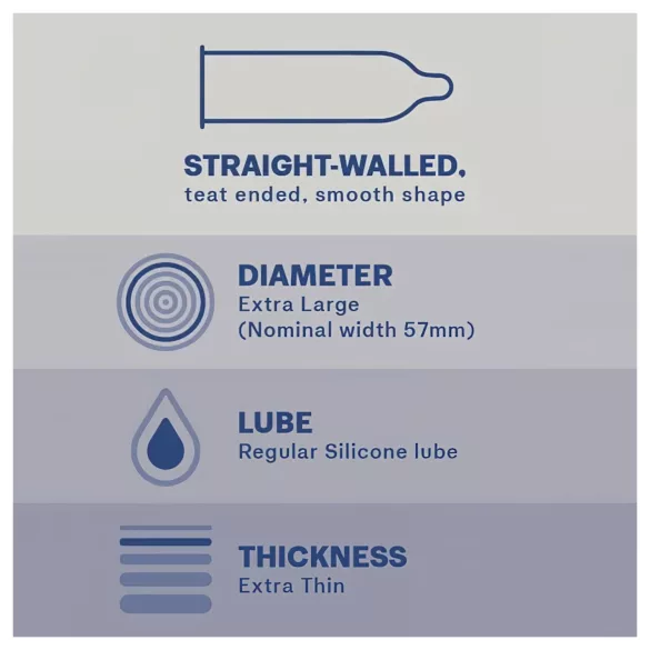 Durex Invisible XL - preservativo extra grande - 10 unidades