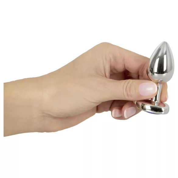 Magic Shiver - plug anal metálico com pedra azul
