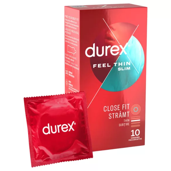 Durex Feel Thin Slim - preservativo ultrafino sensação real 10 unidades