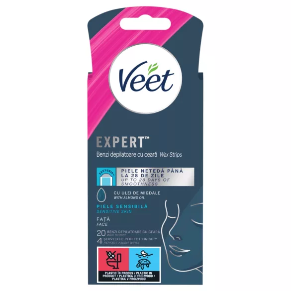 Veet Expert - bandas de cera prontas para uso - pele sensível - 20 unidades
