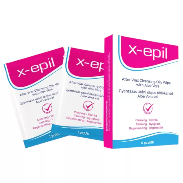 X-Epil - Lenço removedor de cera pós-depilação - Aloe Vera - 4 unidades