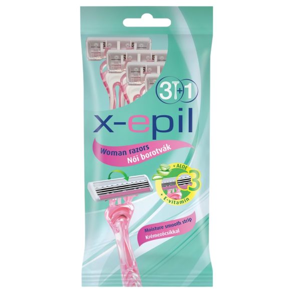 X-Epil - aparelho de barbear feminino descartável 3 lâminas (3+1un)