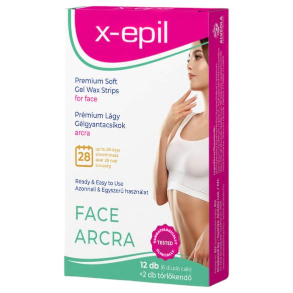 X-Epil - Tiras de cera premium prontas para uso (12un) - para o rosto