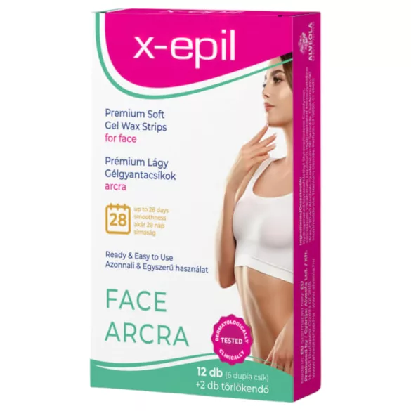 X-Epil - Tiras de cera premium para rosto (12un)