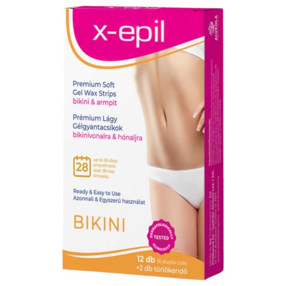 X-Epil - Tiras de Cera Prontas 12 Unid. - Biquíni/Axilas